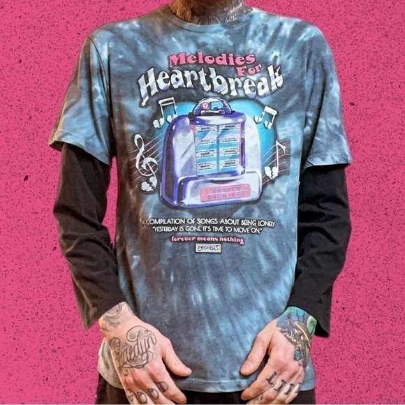 Broken Promises jukebox layered long sleeve skate shirt - Picture 1 of 5